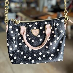 Betsey Johnson Black and White Polka Dot Shoulder Bag